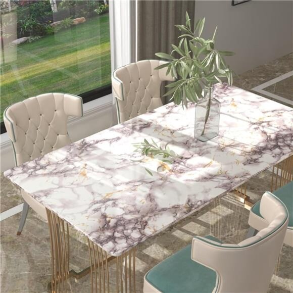 White Marble Wallpaper Peel and Stick 15.7"x393" White Wall Paper Pull and Stick - Picture 5 of 8